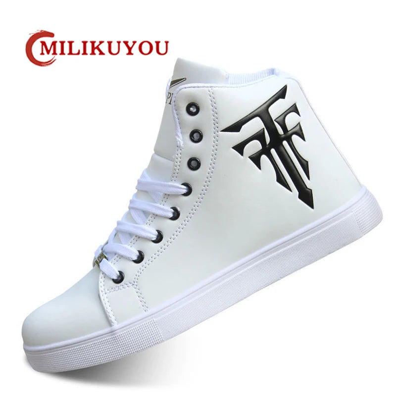 White Sneakers Man Vulcanized Sneakers Male Comfortable High Top Shoes Men Autumn Spring 2022 Fashion Mens Shoes Vulcanize Shoes