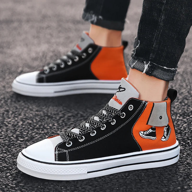 Spring Autumn New High Top Sneakers Men Women Fashion Canvas Shoes Breathable Casual Flat Canvas Sneakers Men Couple Espadrilles