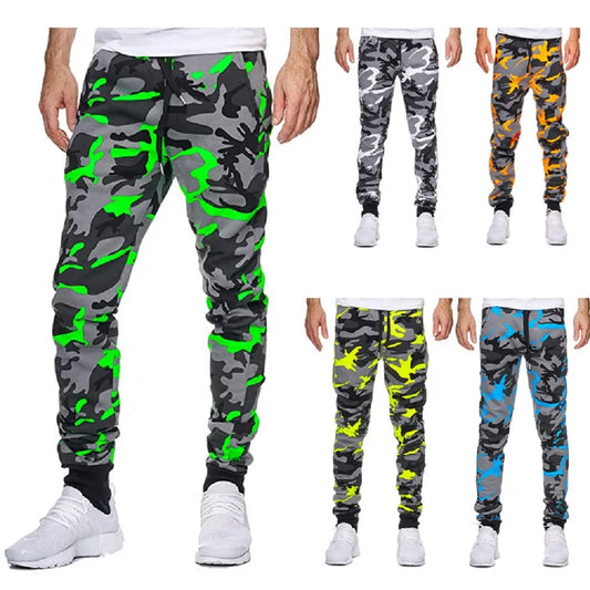 2023 Autumn And Winter New Men's Casual Camouflage Waist Drawstring Large Size Solid Color Sports Jogging Pants