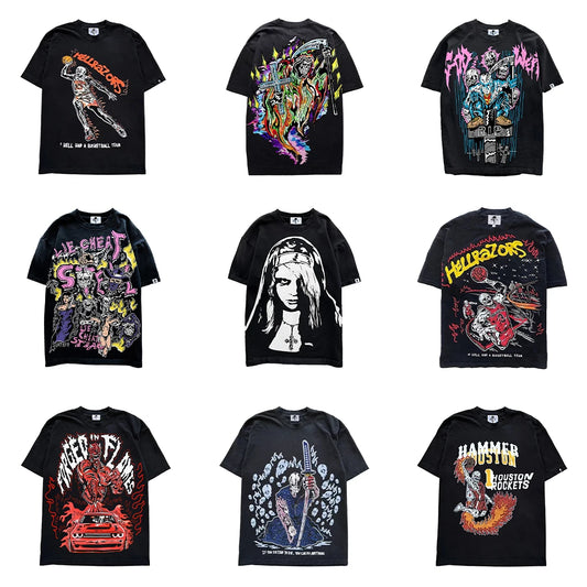 Classic WL t shirts  Streetwear Anime Casual Mens Clothing  Oversized Print Short Sleeve Tops Tees 128-148