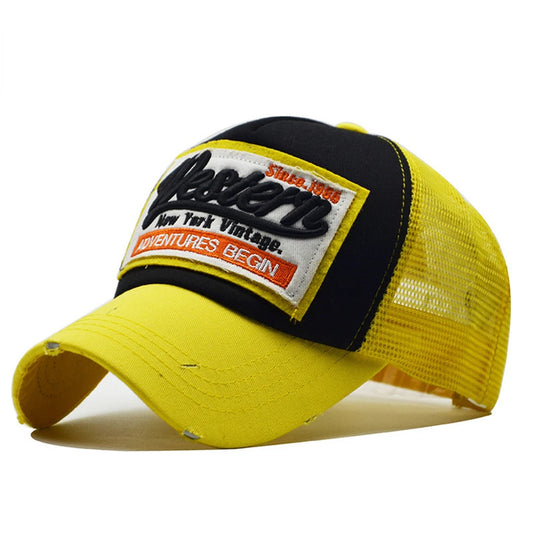 Summer Yellow Green Trucker Hats Breathable Women Men Baseball Cap With Mesh Cotton Streetwear Hip Hop Caps Casquette Homme