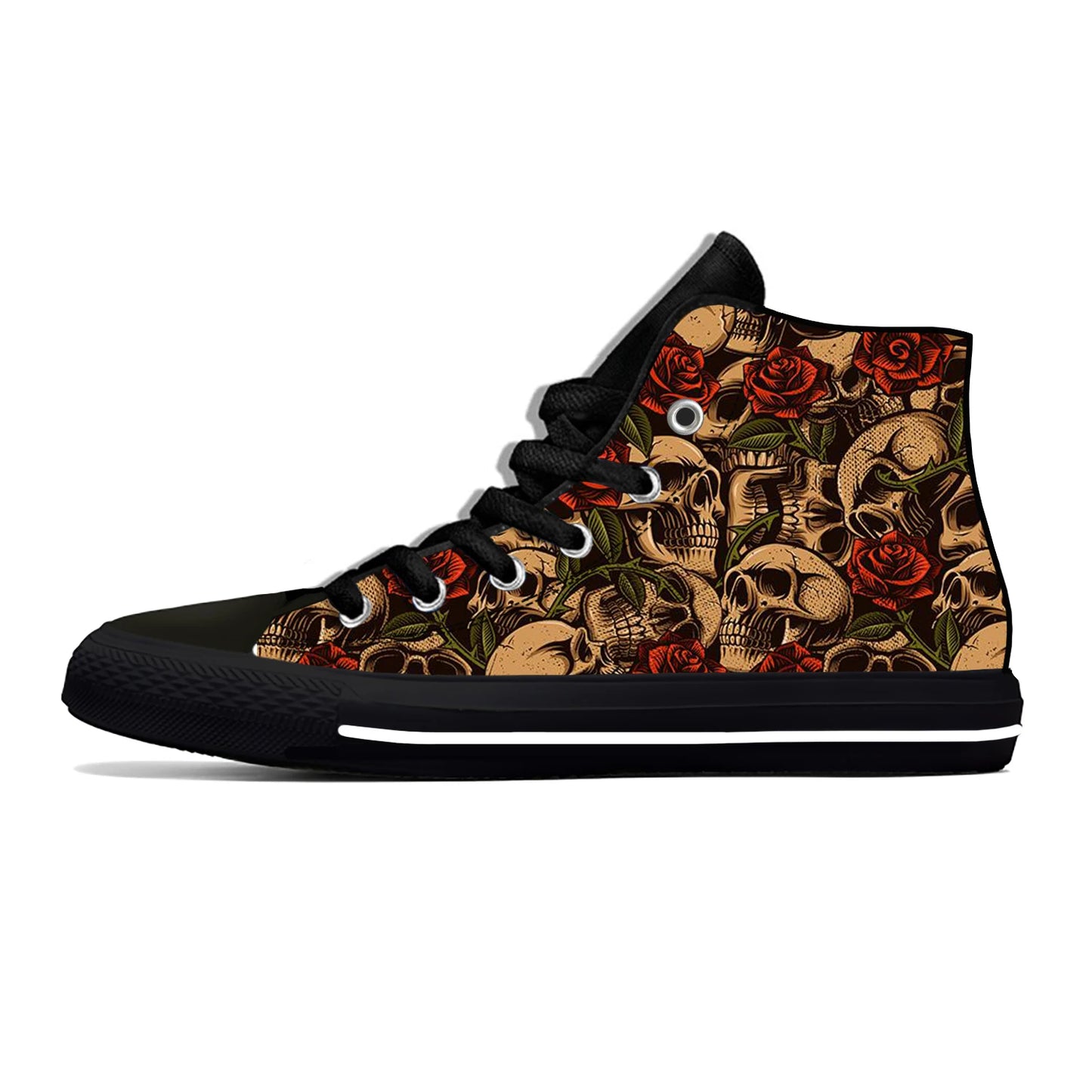 Hot SKull PAisley Gothic Goth Horror Punk Scary Cool High Top Breathable Men Women Summer Sneakers Lightweight Casual Shoes